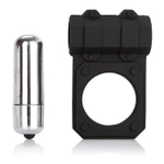 Чёрное эрекционное кольцо с вибропулей Silicone Lovers Gear Enhancer (Цвет: черный)