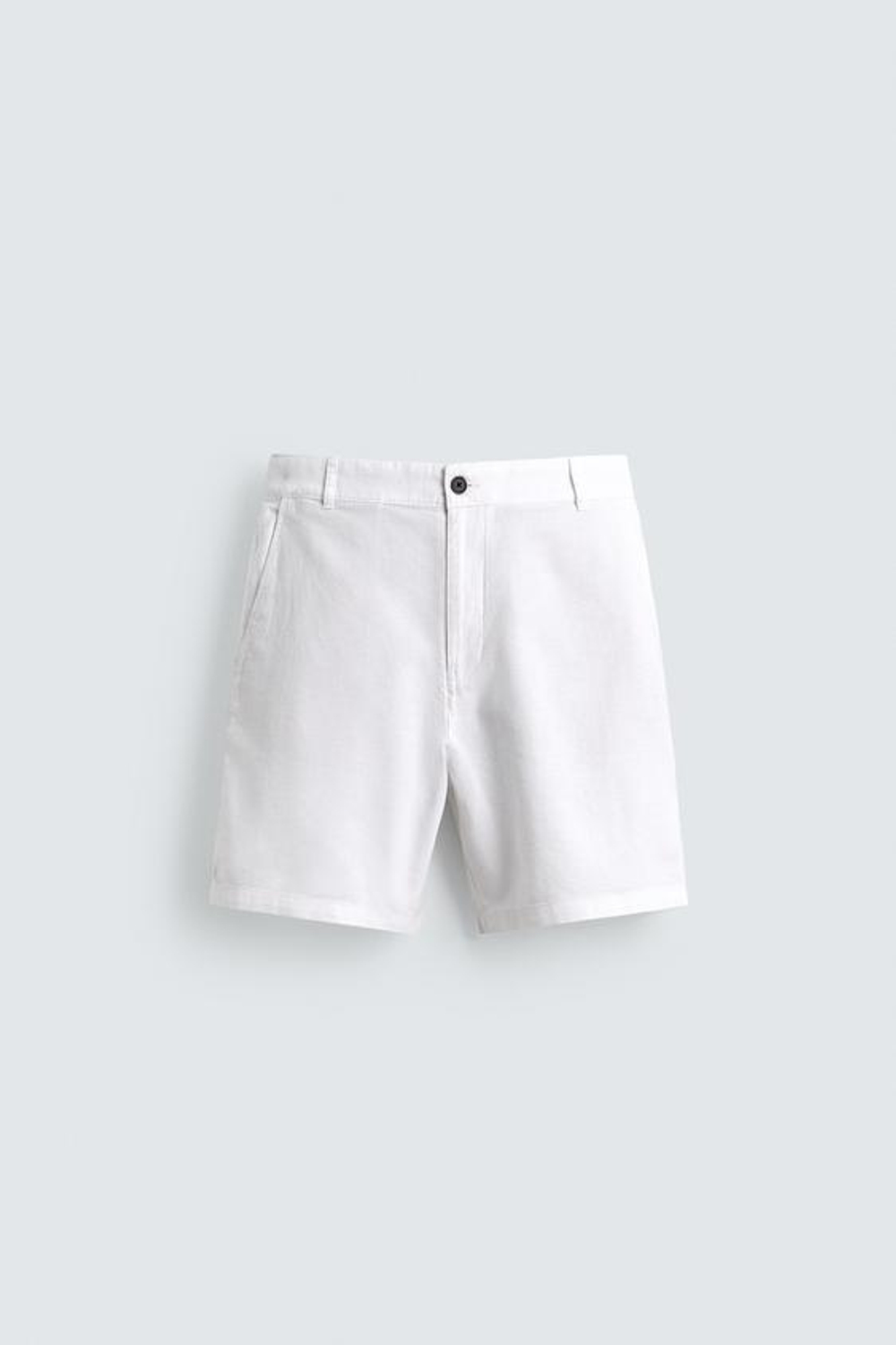 ZARA ШОРТЫ REGULAR FIT ИЗ РЕЛЬЕФНОЙ ТКАНИ, БЕЛЫЙ