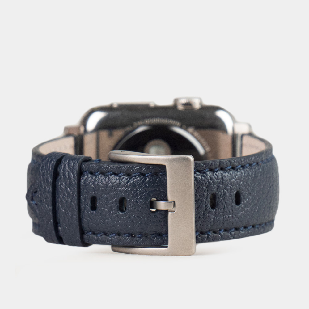 Ремешок для Apple Watch 44/45/46 mm из кожи козы, синего цвета