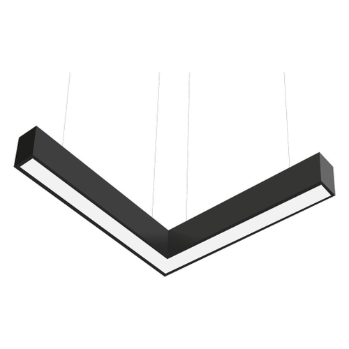 ULO-K10L 30W/4000K/L450-600 IP40 BLACK Светильник линейный светодиодный подвесной, уголком. Белый свет (4000К). 2800Лм. Алюминий. Цвет черный. TM Unie