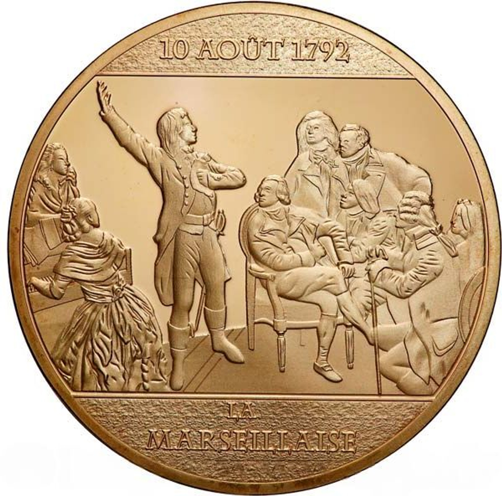 France, 225th Anniversary of the French Revolution "La Marseillaise" Medal – 2014 Gilt Copper