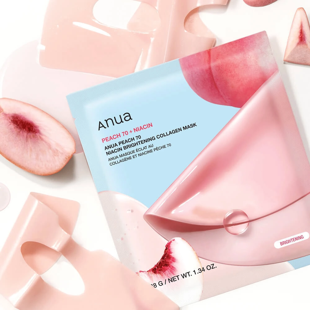 Гидрогелевая маска с персиком Anua Peach 70 Niacin Brightening Collagen Mask