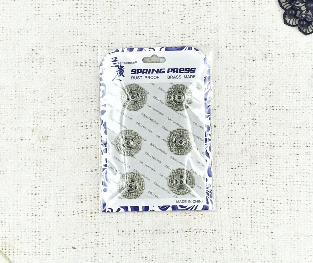 Кнопка пришивная металл на блистере, d 2,5 см, тёмный никель