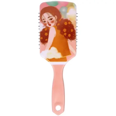 Расческа массажная прямоугольная форма «КОЛЛЕКЦИЯ ИМАНИ - ЭФФЛОДИ», микс 4 дизайна, 24*7,5см (PVC упаковка)