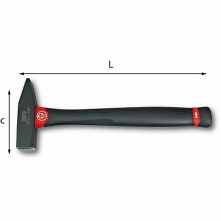 382 F/500 Молоток для механических работ с рукояткой из графита 500 гр, USAG (Италия)