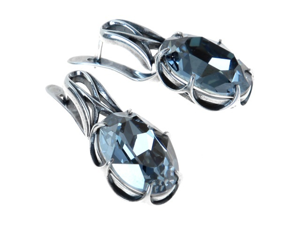 "Аццон" серьги в серебряном покрытии из коллекции "Милан" от Jenavi с английским замком