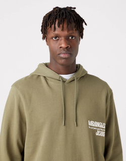 Толстовка мужская WRANGLER SLOGAN HOODIE DEEP LICHEN GREEN