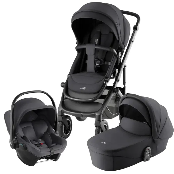 Коляска 3 в 1 Britax Roemer Smile 5Z Classic Carbon Black + Britax Roemer Baby-Safe Core Midnight Grey