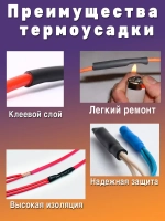 Термоусадка с клеевым слоем Ф3,2 черный 3 метра