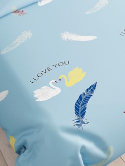 Постельное белье Полисатин Simple House "Лебеди" евро Наволочка 50х70 см 2 шт Простынь 240x215 см Пододеяльник 200x215 см