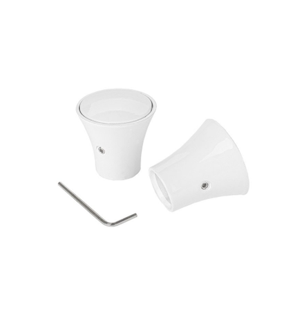 Наконечники "Принц" металлические d16 мм, цвет белый глянец