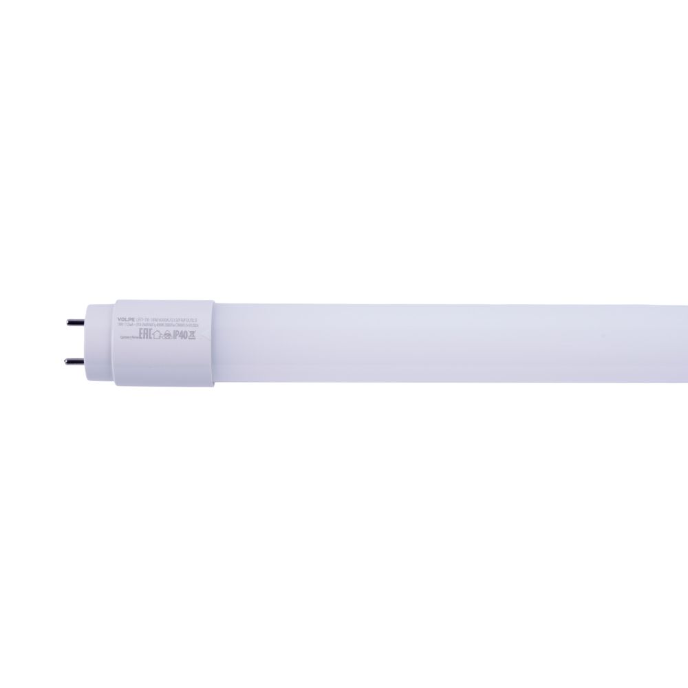 LED-T8-18W-4000K-G13-FR-FIX-SLS Лампа светодиодная. Форма T8. матовая. Белый свет 4000K. ТМ Volpe