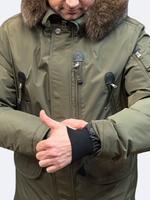 Пуховик зимний хаки