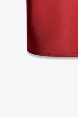 ZARA АТЛАСНАЯ ЮБКА МИДИ, КРАСНЫЙ