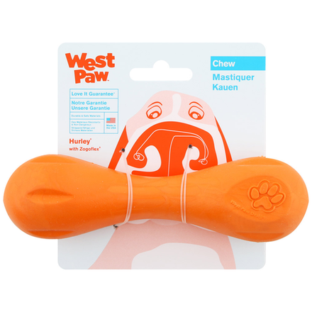 Игрушка для собак West Paw Zogoflex гантеля Hurley S 15 см оранжевая