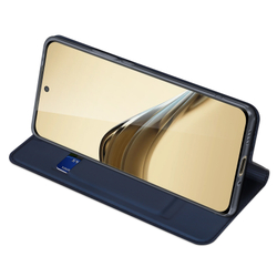 Чехол книжка из PU кожи синего цвета от Dux Ducis для Realme 13 Pro и 13 Pro+, серия Skin Pro Series Case