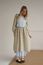 Платье Ева из фланели, Кремовый с голубыми цветами