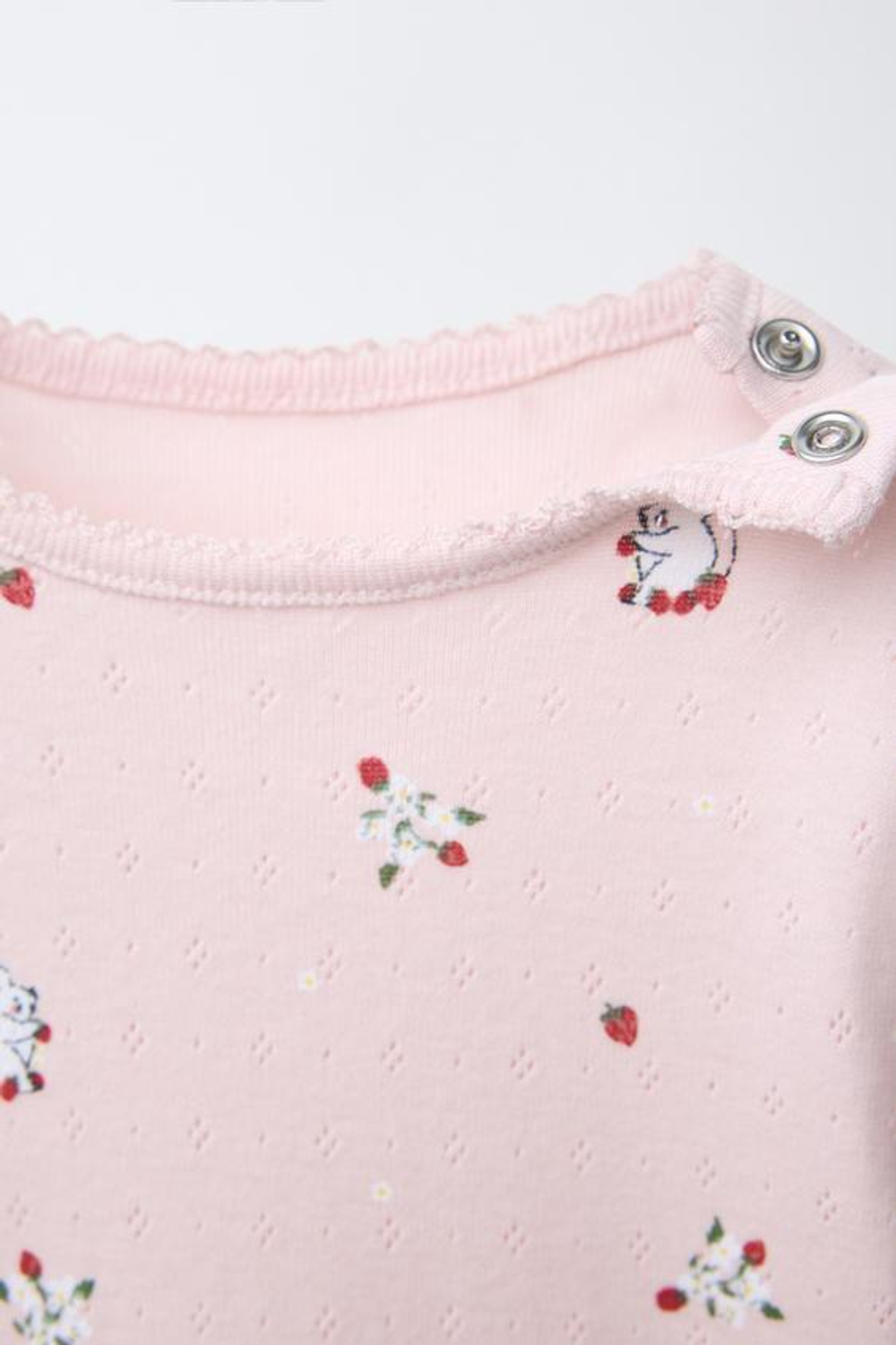 ZARA КОМПЛЕКТ ИЗ БОДИ И КАРДИГАНА С АЖУРНЫМ УЗОРОМ И ПРИНТОМ, РОЗОВЫЙ