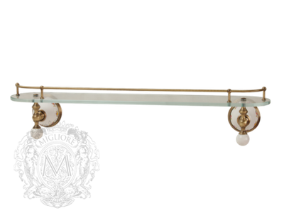 Полка с галереей 60см. Migliore Provance ML.PRO-60.520.BR керамика с декором, бронза