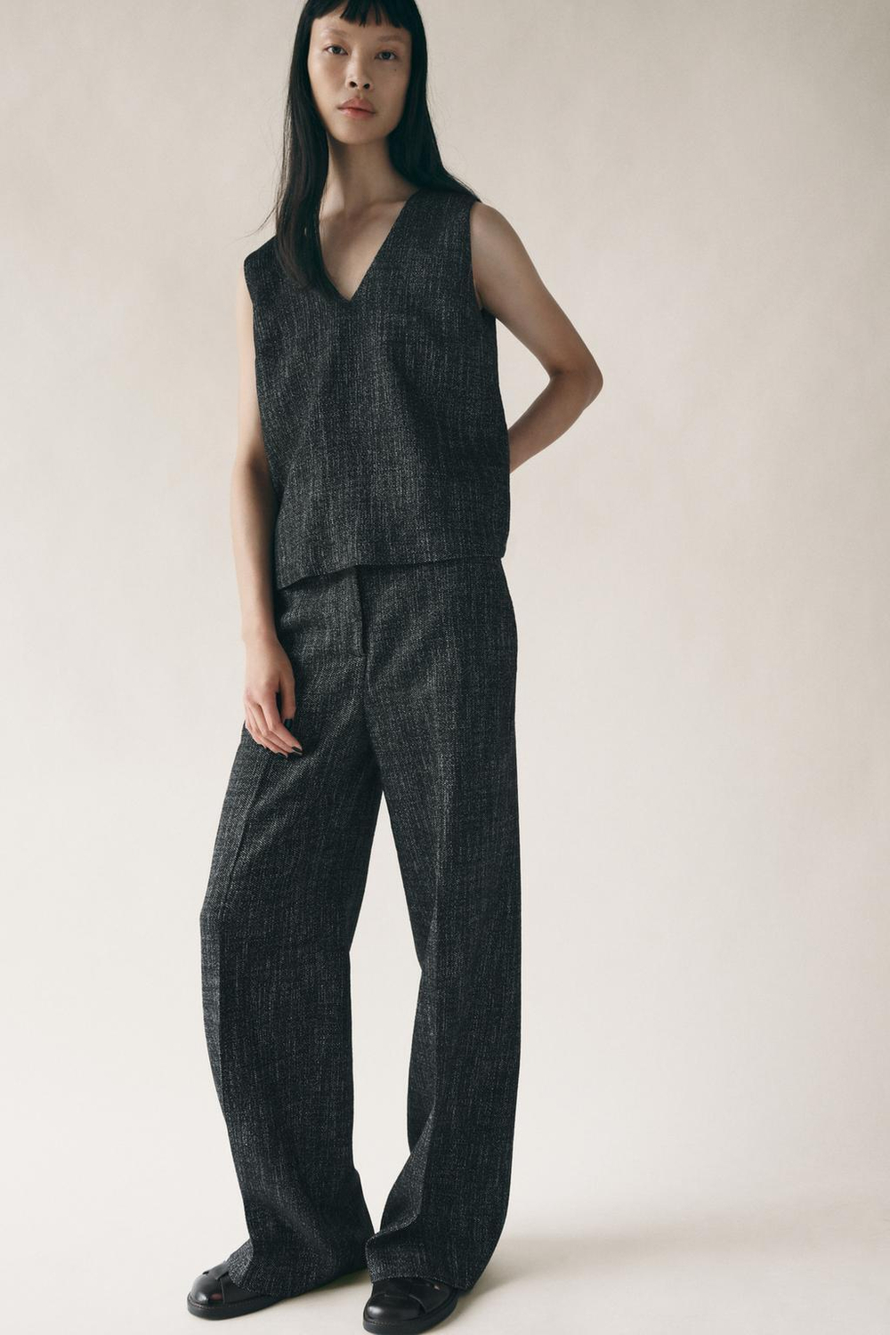 Брюки из рельефной ткани — zw collection