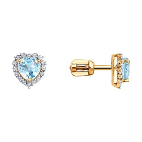 Серьги из золота с топазами