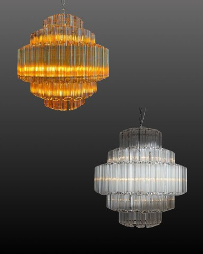 Роскошная многоярусная люстра в тёплом золотом оттенке и прозрачном ✨