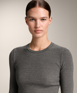 Oysho Футболка Base layer из трикотажа с рельефным узором, черный