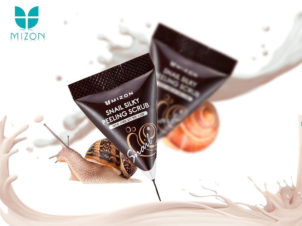 Mizon Snail Silky Peeling Scrub пилинг-скраб с муцином улитки