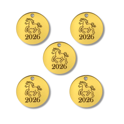 Топпер Бирка "Символ года 2026" 4см 5шт акрил