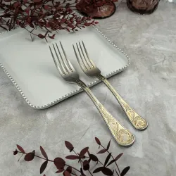 Вилка десертная 17,5 см матовая с золотом Lord Vintage Style P.L. Proff Cuisine [12]