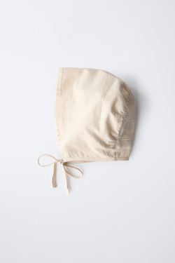 ZARA ЧЕПЧИК С КРУЖЕВНОЙ ВЫШИВКОЙ, ЭКРЮ