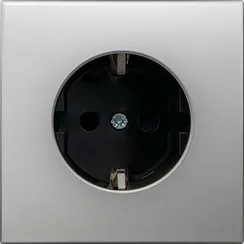 Donel R98 METAL благородная сталь накладка для розетки Schuko с заземлением, со шторками 16A 250 В~,