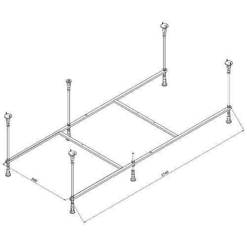 Каркас для ванны AM.PM Func 180x80 W84A-180-080W-R Серый