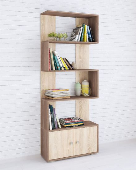 Стеллаж РОМЕО-2 ясень шимо  / дуб сонома