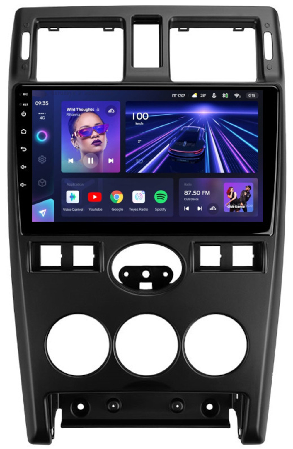 Магнитола для Lada Priora 2007-2013 (рамка черная) - Teyes CC3L на Android 10, 8-ядер, CarPlay, 4G SIM-слот