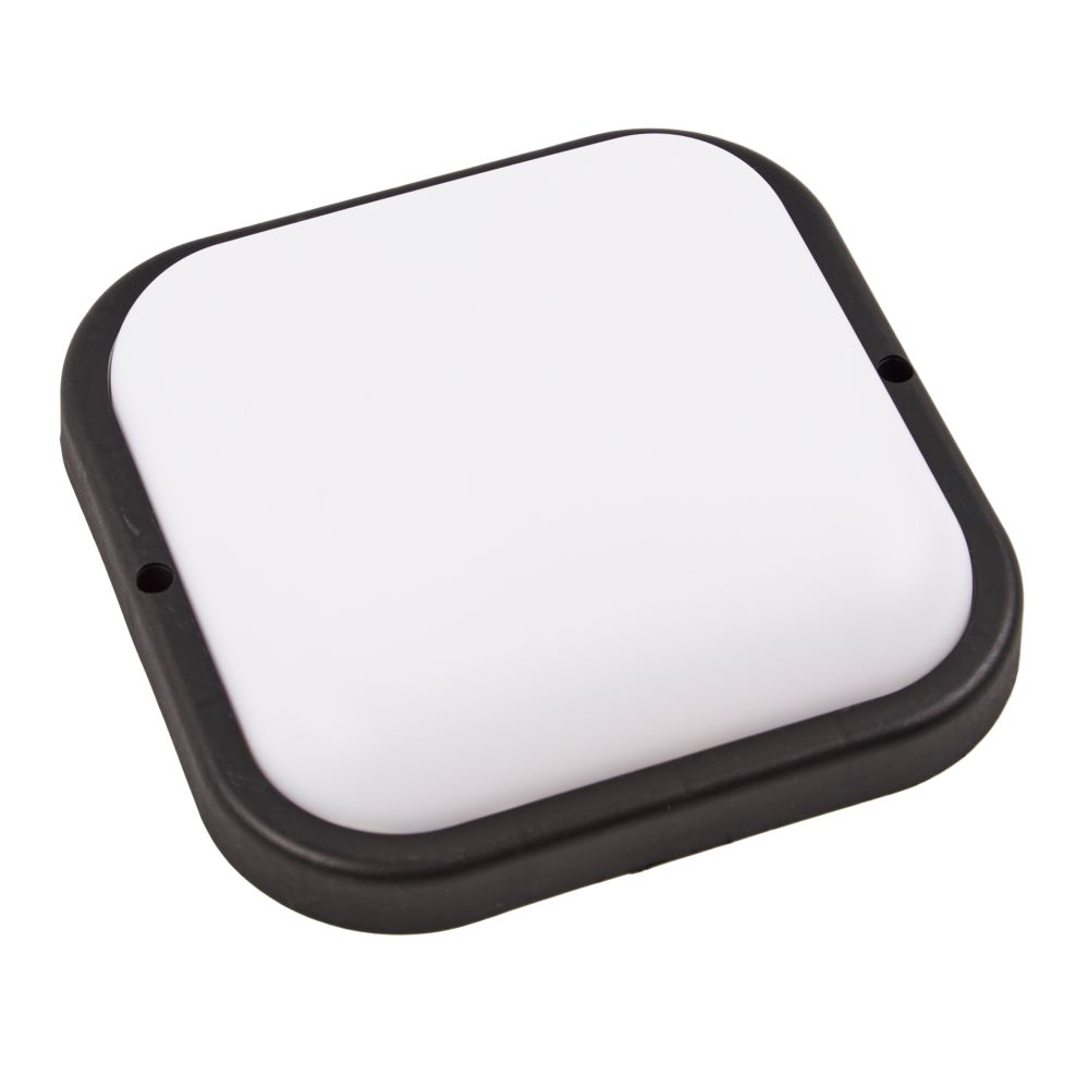 ULW-Q229 18W-4000K IP65 BLACK Светильник светодиодный влагозащищенный. Квадрат. Белый свет 4000K. 155×155×37мм. Корпус черный. ТМ Volpe