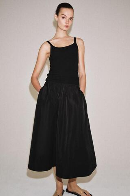 ZARA ЮБКА МИДИ — ZW COLLECTION, ЧЕРНЫЙ