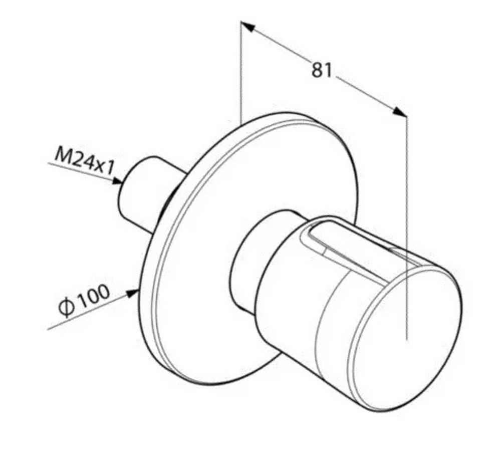 Переключатель  на 2 положения Kludi Balance 528478775 внешняя часть черный матовый
