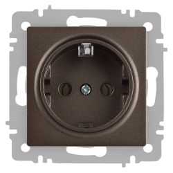 Розетка Intro Accent 6-202-08 2P+E Schuko 16А-250В IP20 СУ AL/CU бронза | Intro