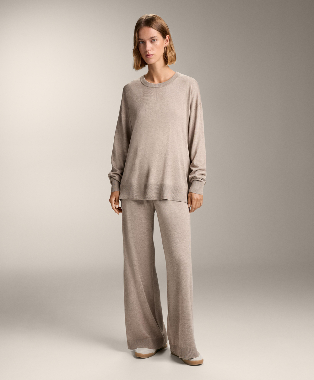 OYSHO Брюки прямого кроя с кашемиром, светло-коричневый