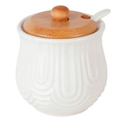 Сахарница с ложкой "Naturel" 8,5*8,5*9см. v=260мл. (подарочная упаковка)