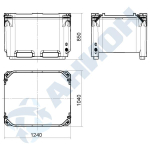 Изотермический контейнер 600 л Анион 600 л.(1240x1040x765см;синий) - арт.559526
