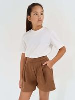 Шорты замшевые "Корица" для девочки 7+