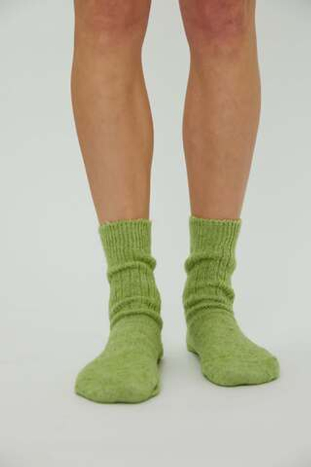 Носки из шерсти травяного цвета