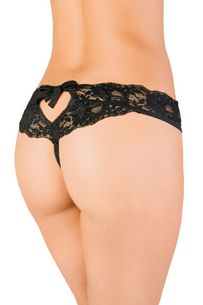 Эротические трусики с декоративным вырезом сзади (42-44) (Цвет: черный)