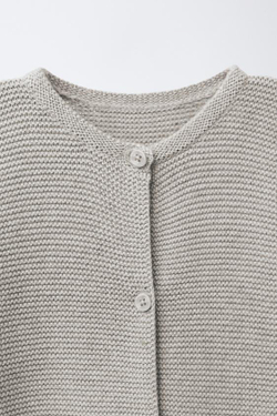 ZARA ВЯЗАНЫЙ КОМБИНЕЗОН LINKS, СВЕТЛО-БЕЖЕВЫЙ