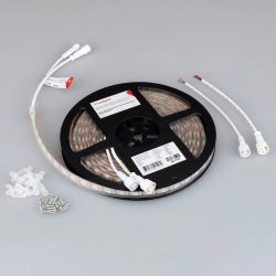 Светодиодная лента герметичная SPI-P-B60-12mm 5V RGB-PX1-BPT (12 W/m, IP66, 5060, 5m) (Arlight, бегущий огонь) 041167