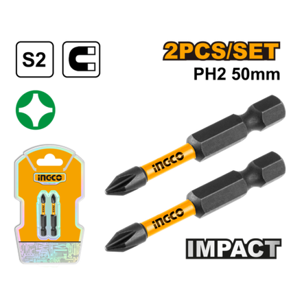 Бита для шуруповерта IMPACT INGCO SDBIM71PH250 INDUSTRIAL РН2х50 мм 2 шт.