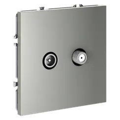 Розетка телевизионная встраиваемая VOLTUM S70 оконечная TV+SAT, (сталь)