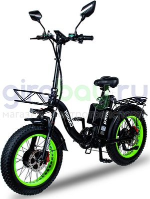 Электровелосипед Minako F11 Pro Dual (полный привод) - Салатовый обод